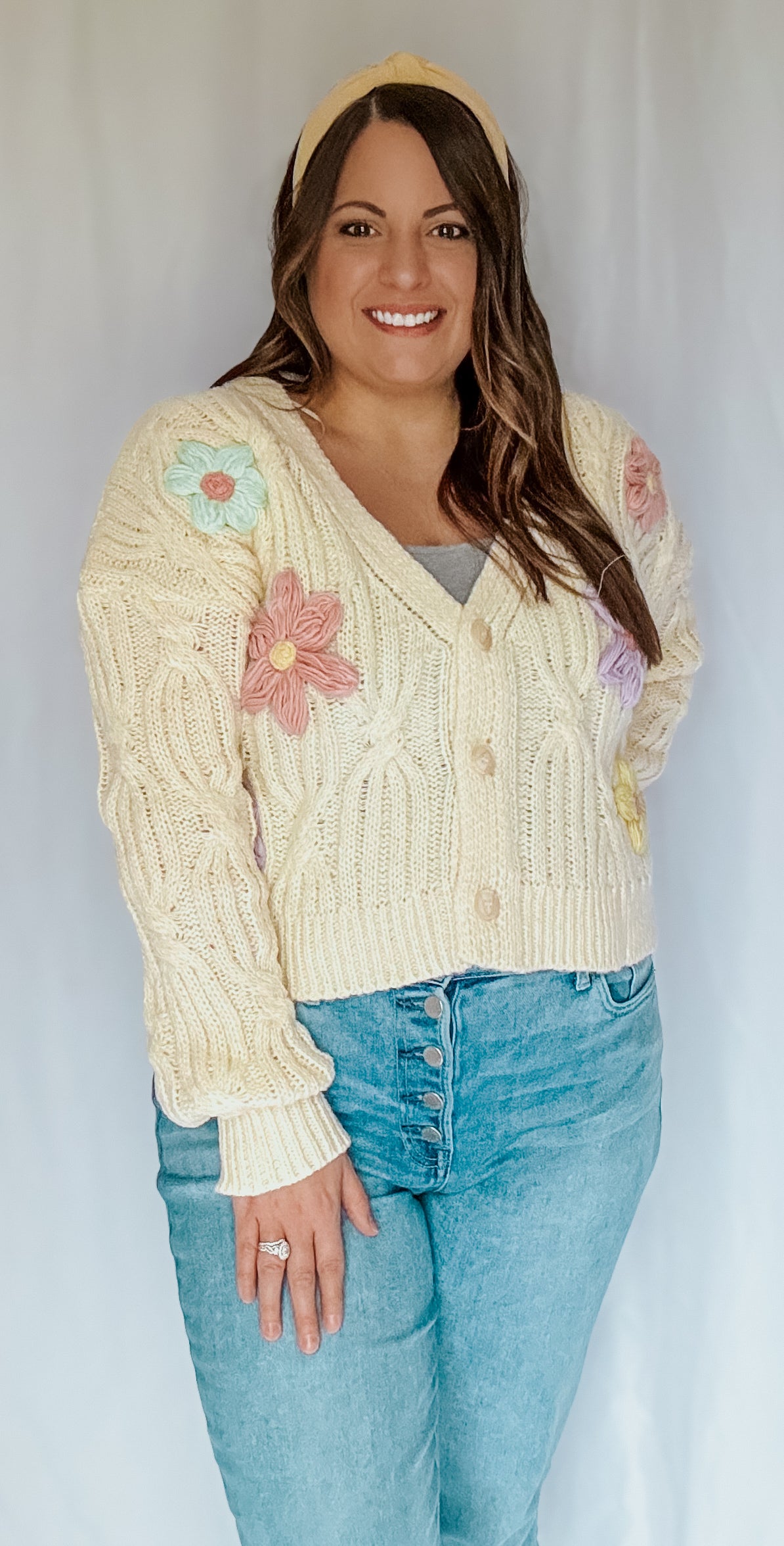 hand-made flower cardigan
