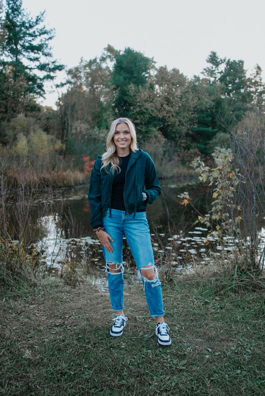 hooded corduroy jacket