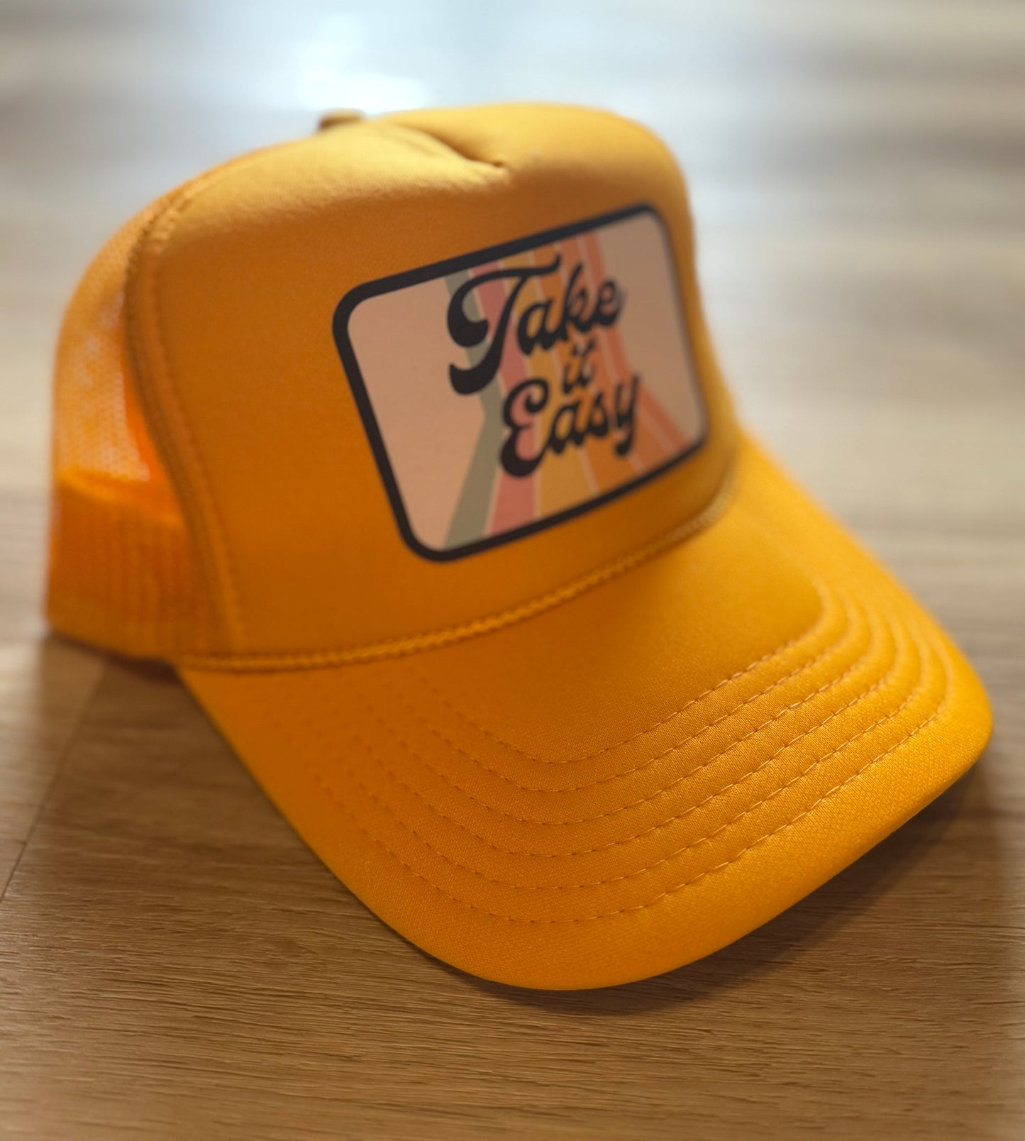 “take it easy” trucker hat