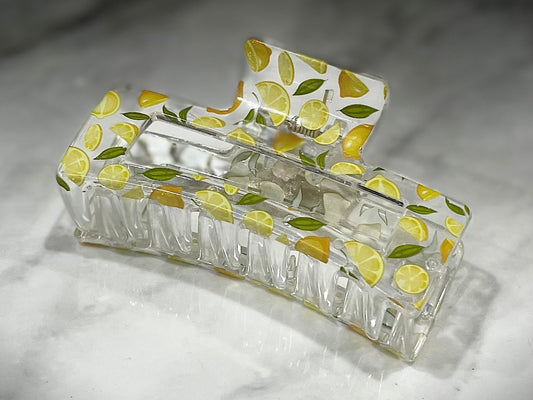 transparent lemon claw clip