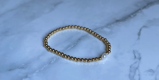 plated pearl bead bracelet