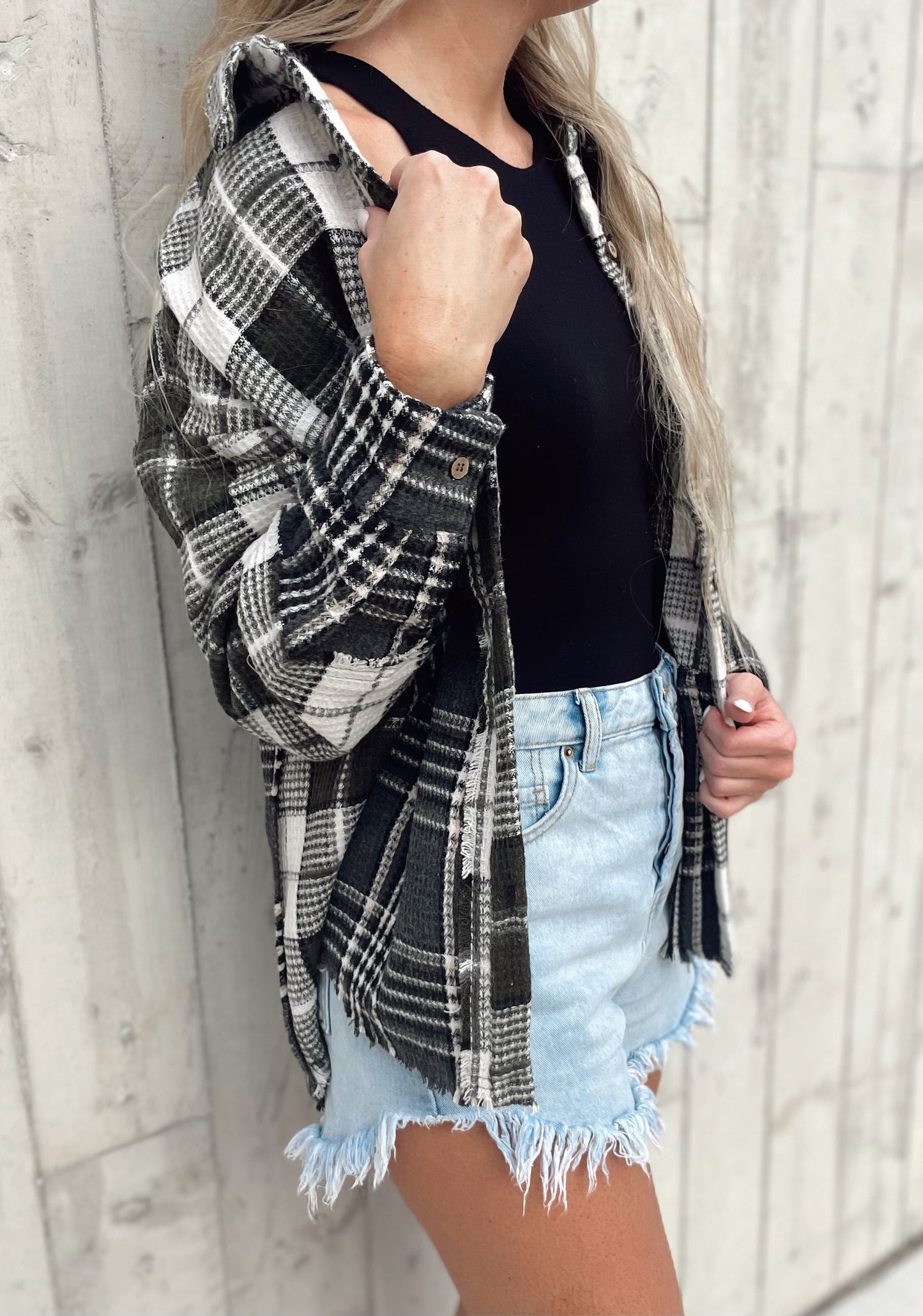 mixed plaid shacket