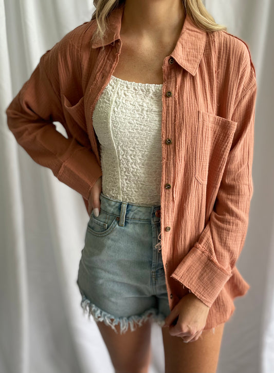lightweight buttoned cover-up