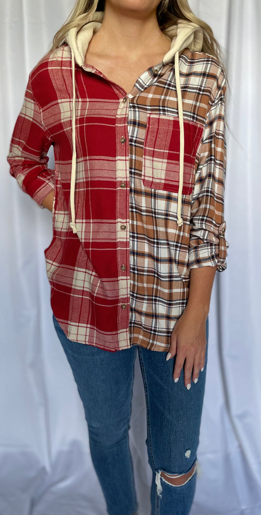 hooded flannel