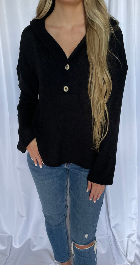 knit buttoned pullover